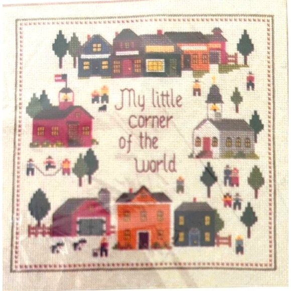 1683 Corner Of The World Cross-Stitch Kit By The Creative Circle 14-Count Aida C - Picture 2 of 4